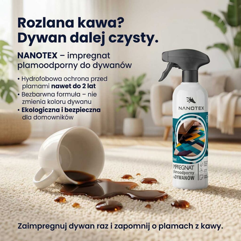 Ochrona dywanu przed rozlanymi płynami — NANOTEX