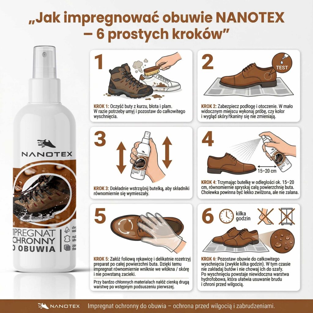 Jak impregnować obuwie — 6 kroków — NANOTEX